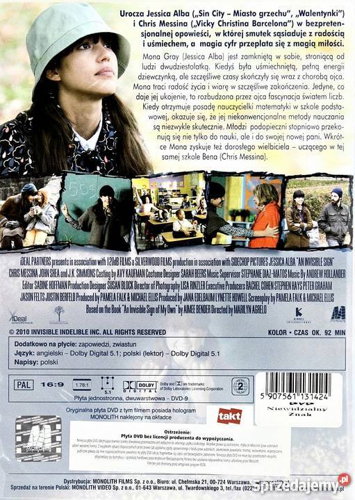 NIEWIDZIALNY ZNAK JESSICA ALBA 1 płyta Filmy