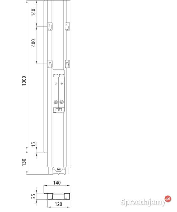 Słupek Blueline 1000 mm DL z podwójnym zamkiem Przysieka Polska