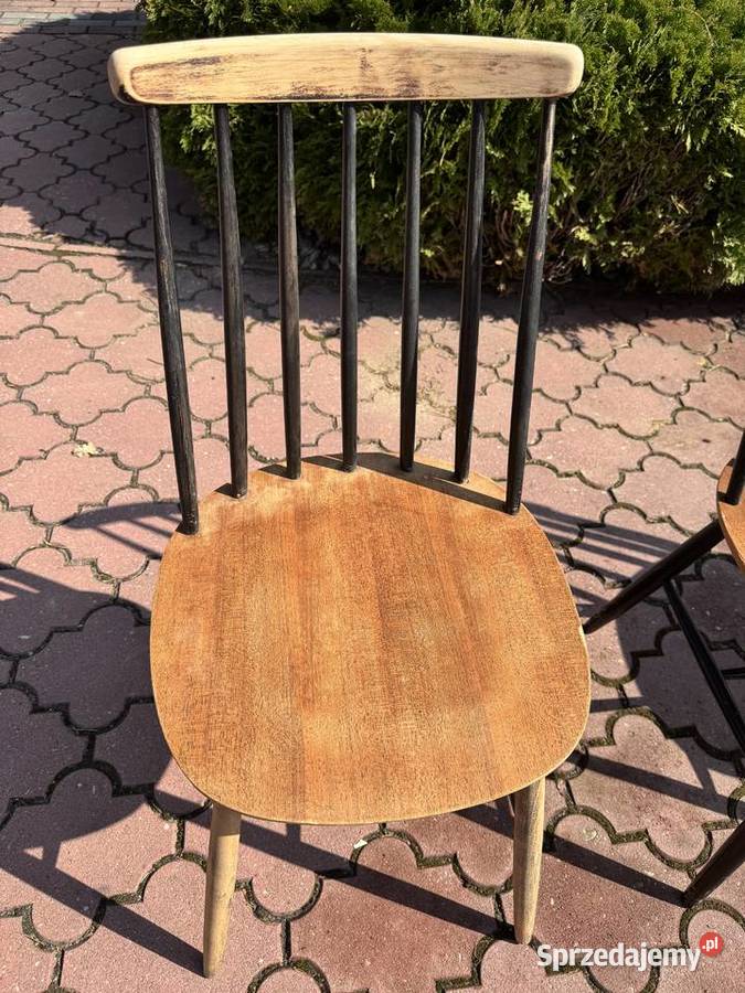 Krzesła patyczaki 3 stare prl vintage art deco mazowieckie Sulbiny
