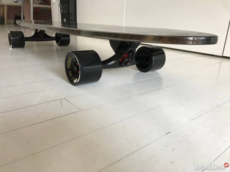 Longboard czarny dąb żywica bezbarwna deskorolka Skating