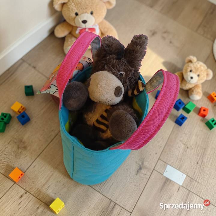 Niebieska Torebka Koszyk w KOTKI handmade Do ręki  Kraków