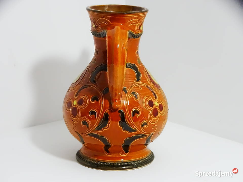 Dzbanek ceramiczny dekoracyjny ręcznie zdobiony lubelskie Biłgoraj