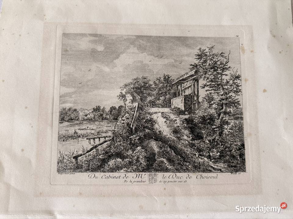 Antyczny miedzioryt XVIII w 1771 Duc de Choiseul Czerwionka-Leszczyny