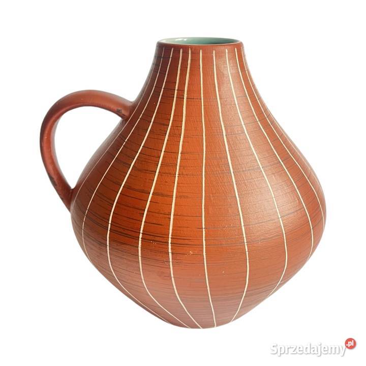 Ceramiczny wazon z uchem Gramann Keramik Niemcy brązowy