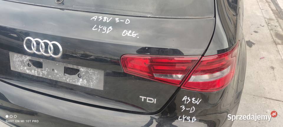 KLAPA TYŁ TYLNA AUDI A3 8V3 3 DRZWI LY9B osobowe Przystajń