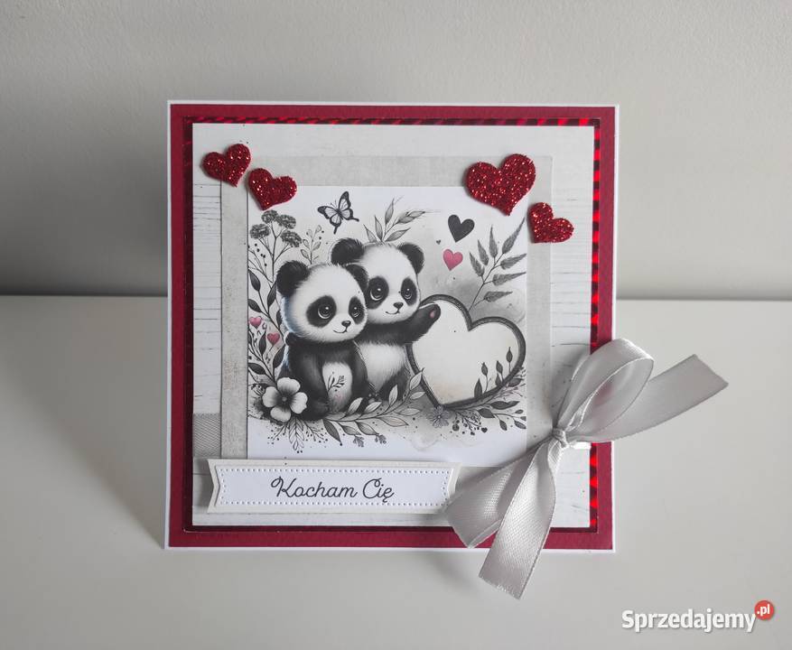 Kartka ręcznie robiona na walentynki Kocham Cię łódzkie Łódź