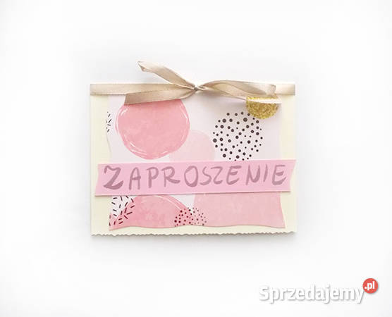 pastelowe zaproszenie proste zaproszenie pudrowe Biuro warmińsko-mazurskie Olsztyn sprzedam