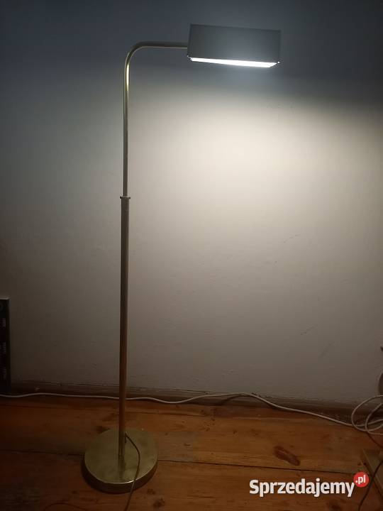 Mosiężna lampa podłogowa z ruchomym ramieniem sprzedam