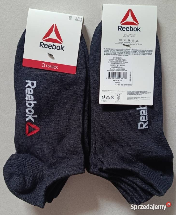 REEBOK skarpety 3pak rozmiary 4042 i 4345 kolor Ełk