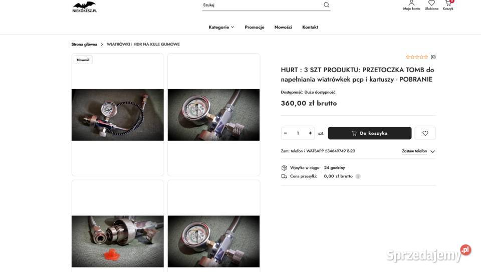 HURT 3 PRODUKTU PRZETOCZKA TOMB do napełniania Sporty strzeleckie i myślistwo wielkopolskie Trzcianka