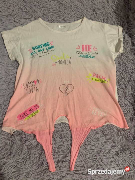 Tshirt koszulka bluzka z wiązaniem koralowa Jasło sprzedam
