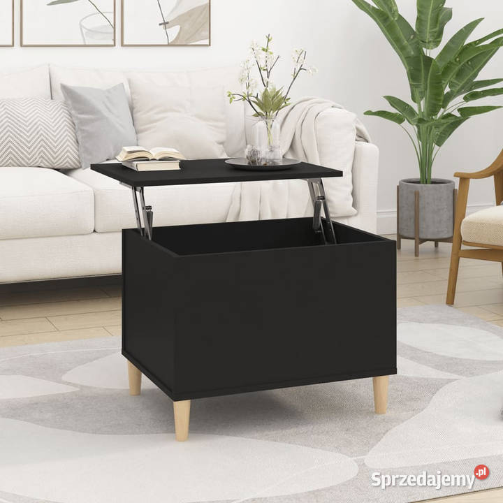 Stolik kawowy czarny 60x445x45 materiał Warszawa