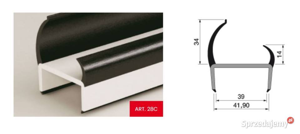 Uszczelka PVC 39419 mm L5000 mm część miękka wielkopolskie Przysieka Polska