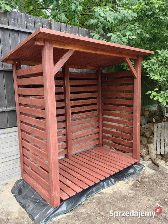 Drewutnia 2 x 11m na drewno kominkowe dach Kalety