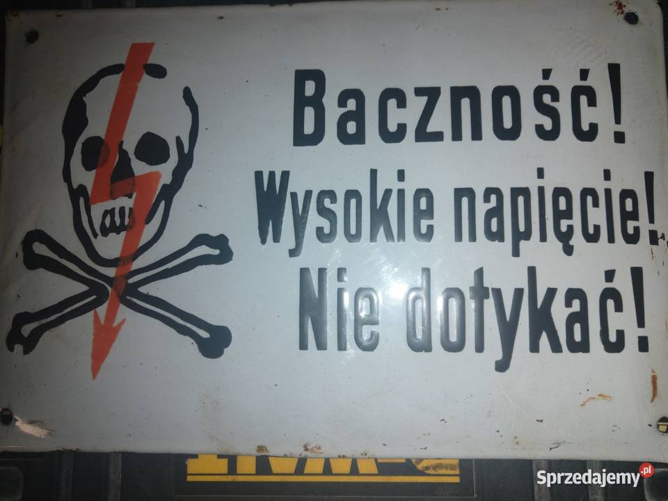 tablica emaliowana oryginalna baczność wysokie Bielsko-Biała