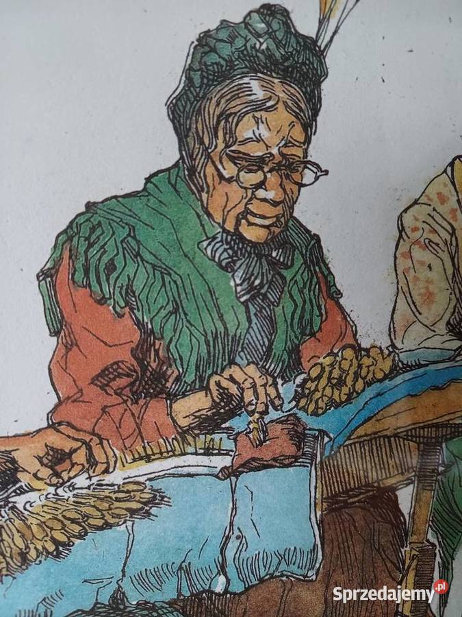 vintage obraz kolorowy grawer Nowy Targ