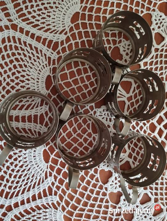 Metalowe koszyczki uchwyty do szklanek