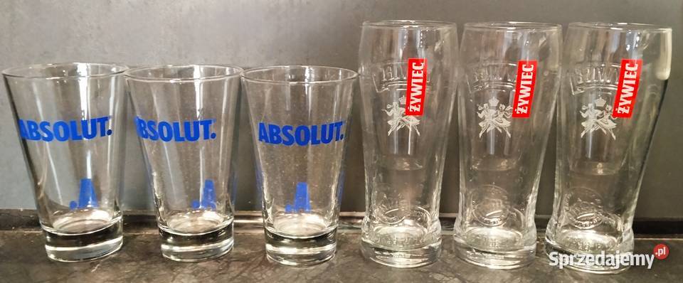 Absolut Żywiec szklanki 6 NOWE Olsztyn sprzedam