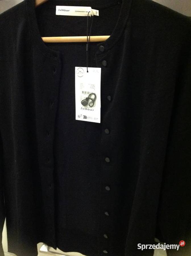 Sweter Czarny Damski Rozpinany IN WEAR S NOWY Nowa Sól