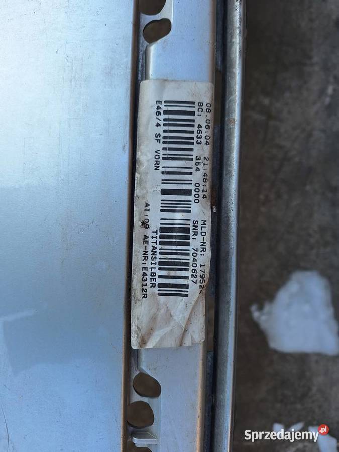 Zderzak przedni bmw e46 Pozostałe Liszno