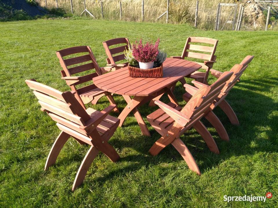 Meble ogrodowe drewniane składane typ X wersja 2