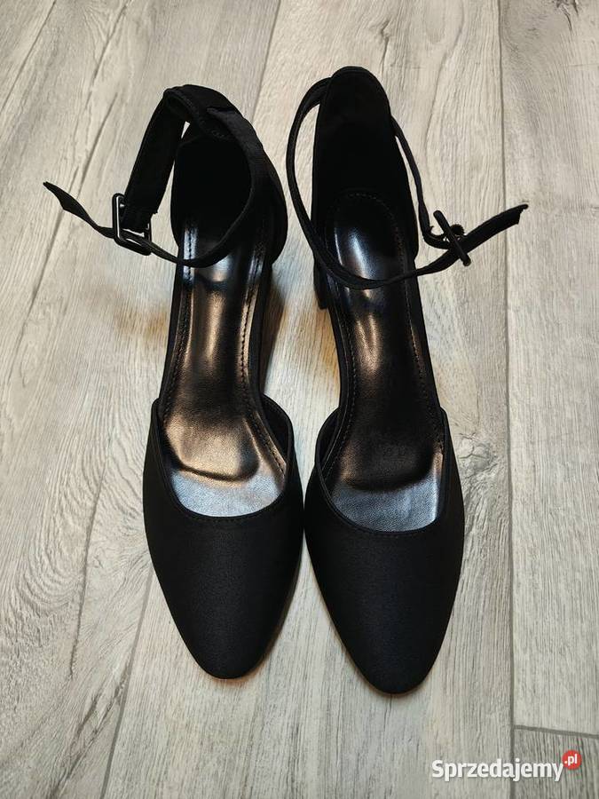 43 Czarne czółenka wieczorowe z zapięciem NOWE 28cm Damskie małopolskie Kraków
