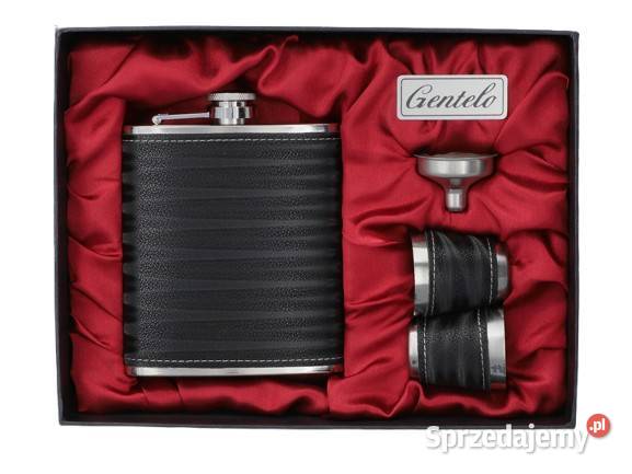 Elegancka Czarna Piersiówka Obszyta Skórą w Pozostałe Ostrowy nad Okszą sprzedam