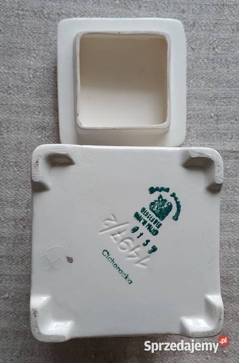 Puszka pojemnik deseczka fajans Włocławek PRL Porcelana i szkło lubuskie Błotno