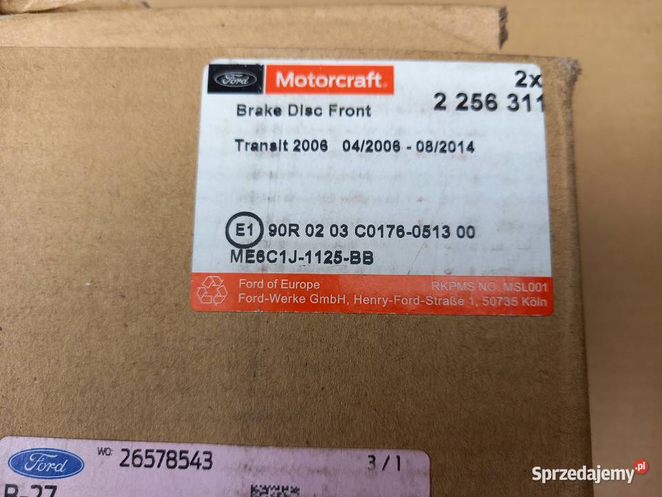 2256311 Tarcza hamprzód Transit 06 FWD Kraków sprzedam