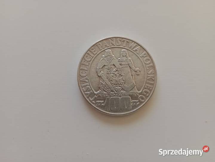 Moneta 100 1966r Mieszko i Dąbrówka Srebro Mosina
