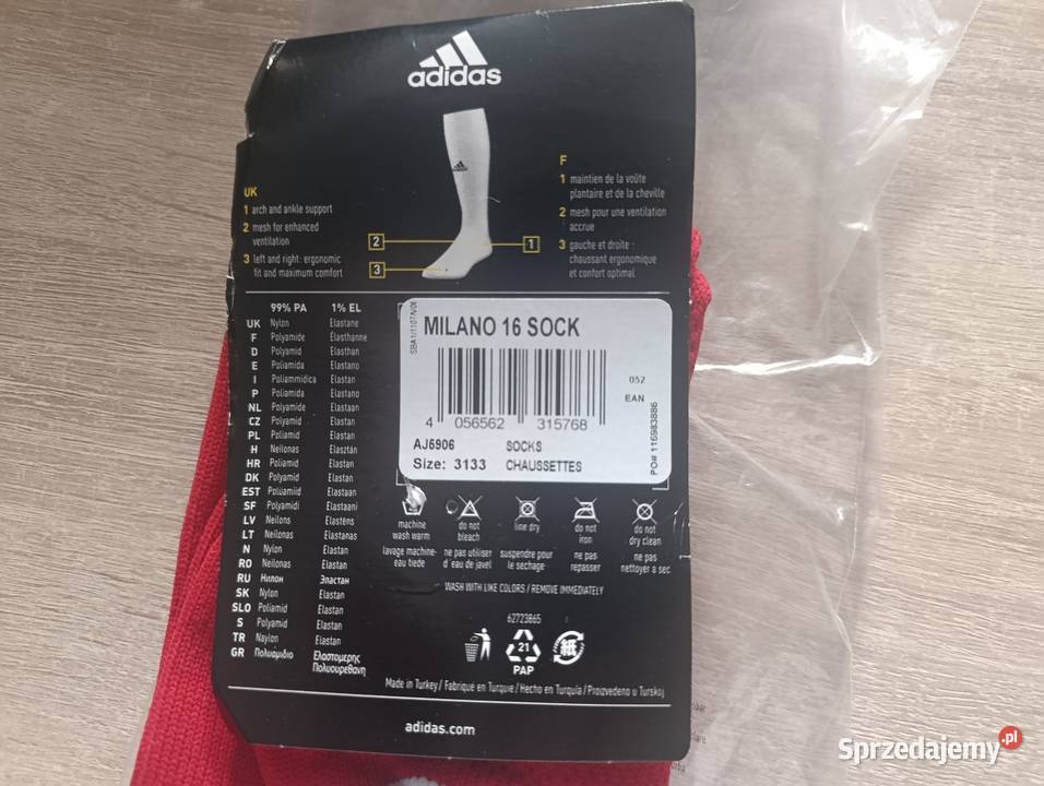 Getry piłkarskie Adidas Milano Sock 3133 pomorskie