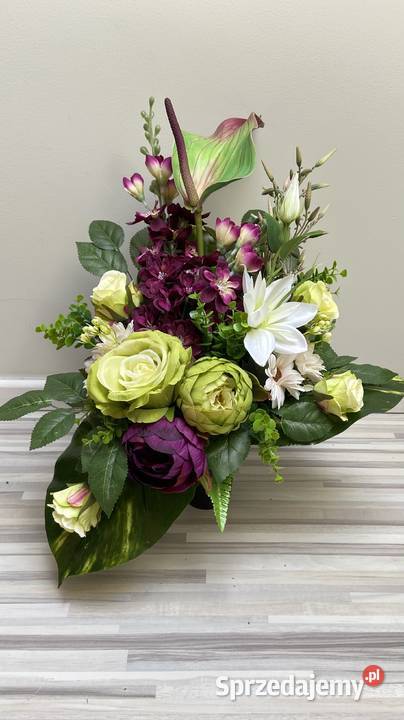 Komplet kwiaty sztuczne cmentarz Kalisz