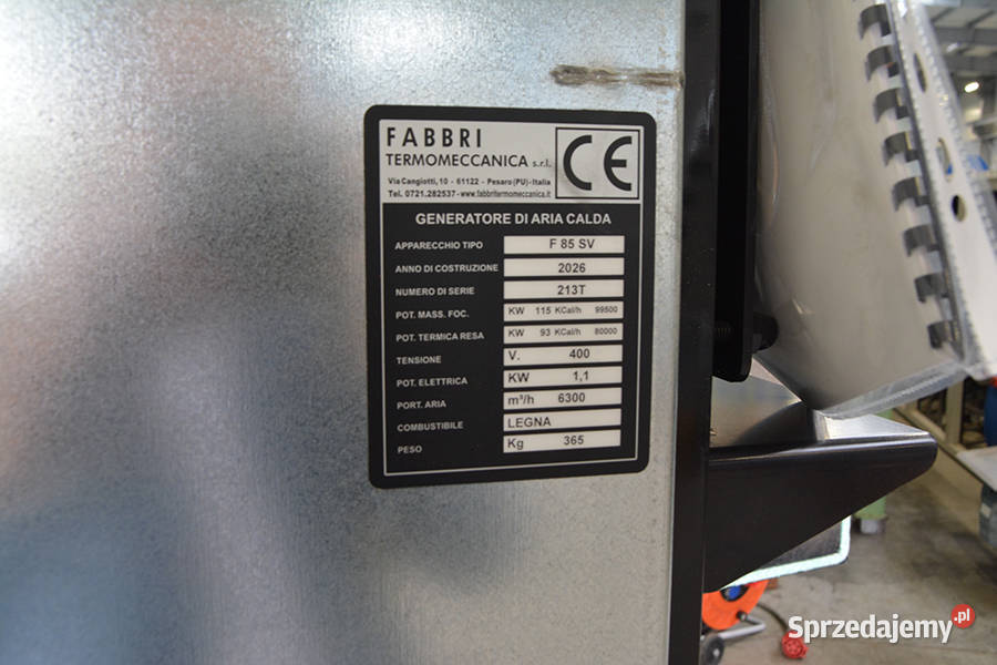 6732 PIEC NADMUCHOWY FABBRI F85 SV NOWY Produkcja małopolskie Kalwaria Zebrzydowska