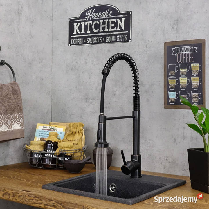 Bateria kuchenna stojąca czarna HULL Chmielnik