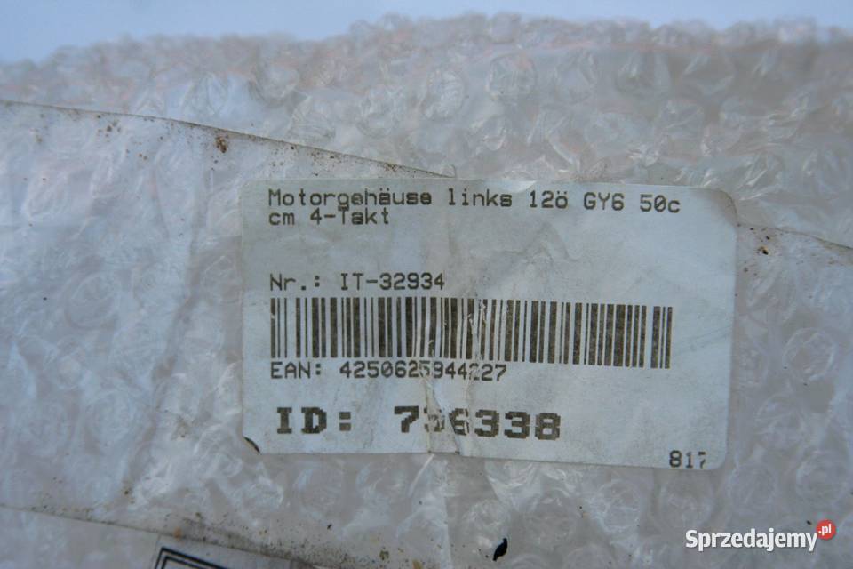 Pokrywa silnika obudowa lewa skuter GY6 50ccm 4T Szczerbice