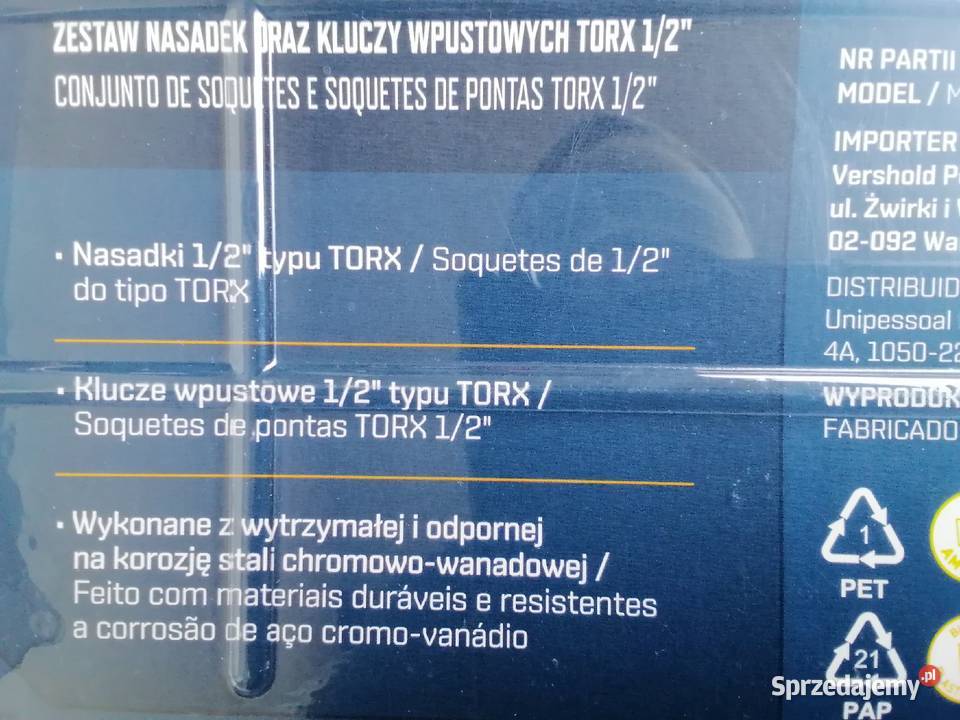 Zestaw nasadek i bitów TORX Nowe nierozpakowane