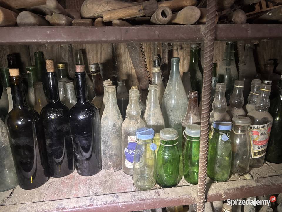 stara butelka alkocholu PRL winie wodce piwie Kosianka-Trojanówka