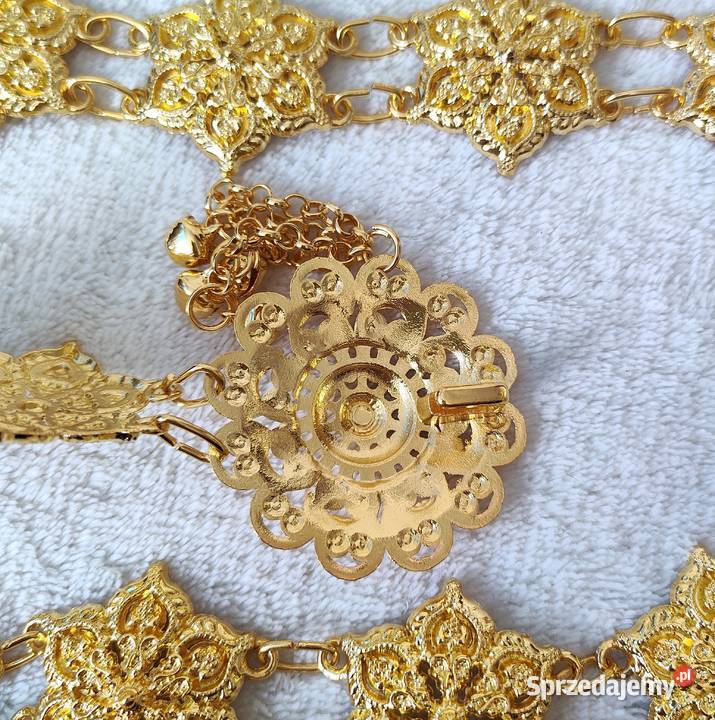 Orientalny metalowy pas pasek złoty kolor Szczecin