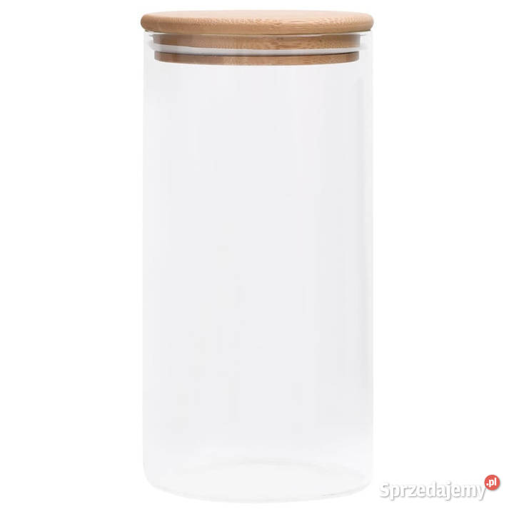 Szklane słoje z bambusową pokrywką 4 1200 ml mazowieckie Warszawa sprzedam