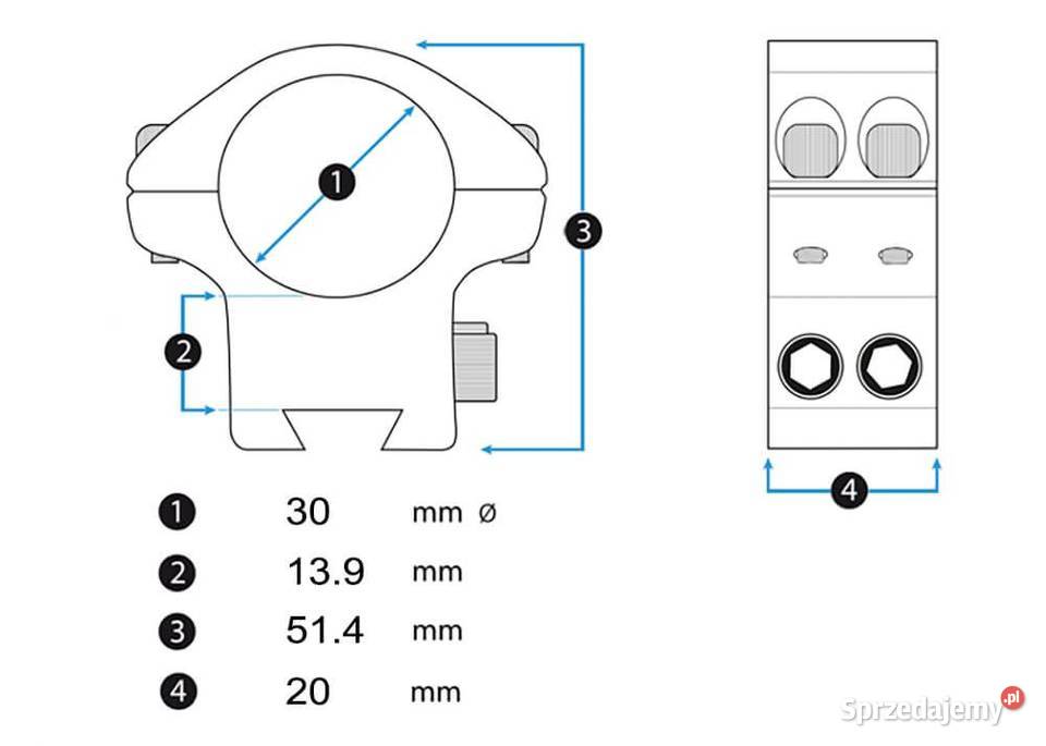 Montaż Optics XT Mounts 30 mm High Trzcianka sprzedam