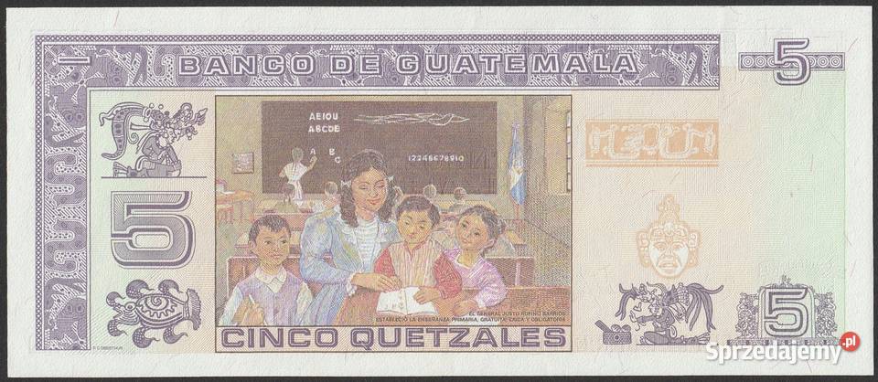 GWATEMALA 5 QUETZAL 2006 STAN BANKOWY UNC Łódź