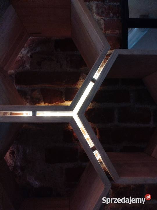 Półka dębowa heksagon 68cm Postolice