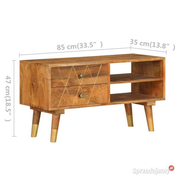Szafka pod TV 85 x 35 x 47 lite drewno mango