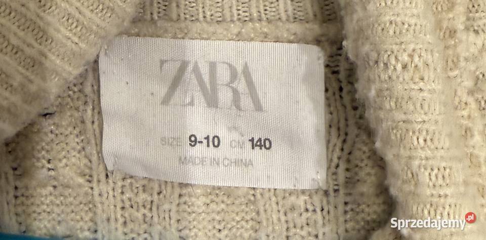 Dziewczęcy beżowy sweter z golfem ZARA rozmiar Żyrardów