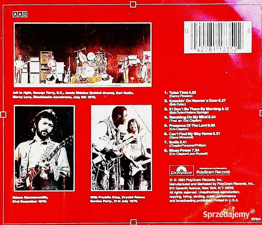 Unikat CD Znakomity Koncert ERIC CLAPTON The DVD Ostrołęka sprzedam