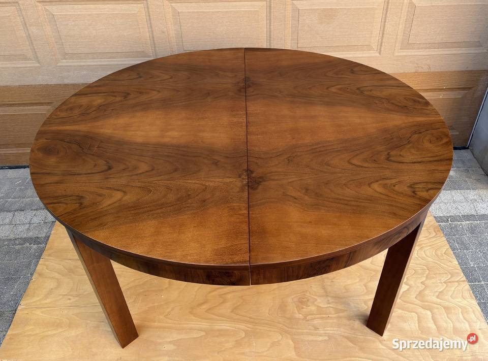 Stół Owalny Orzech 137x120 ART DECO Rozkładany mazowieckie Warszawa