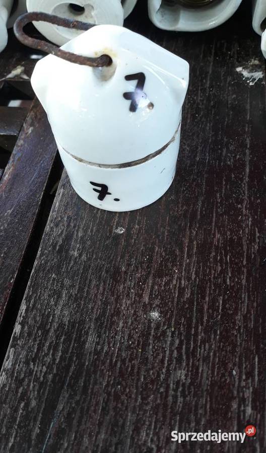 Przedwojenna 7 porcelanowa oprawa żarówki stan Gorzów Wielkopolski