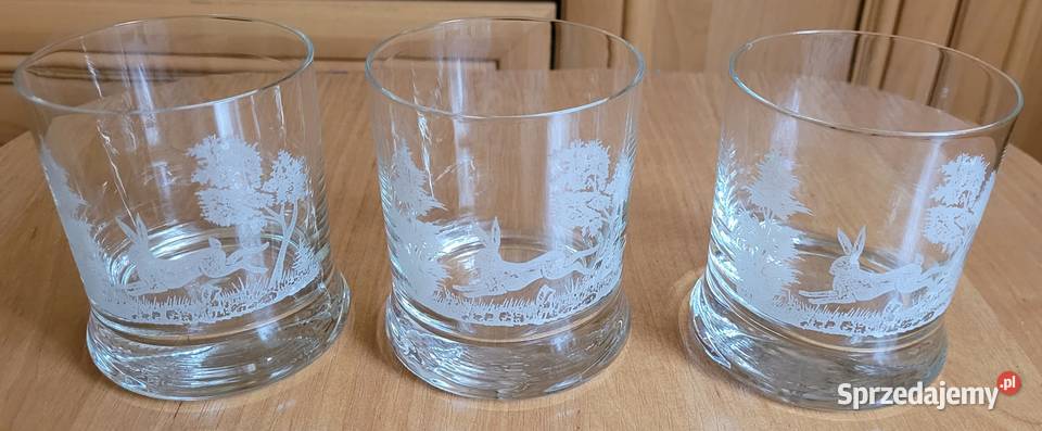 Szklanki do whisky prl motyw myśliwski plus Katowice