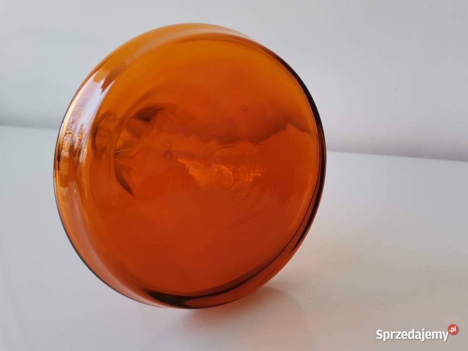 Stary pomarańczowy nieużywany wazon HSG Porcelana i szkło Katowice