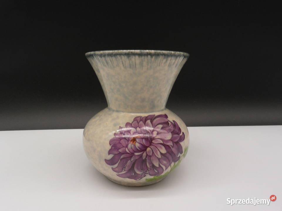Ceramiczny Wazon wazonik Malowana Chryzantema Raszków